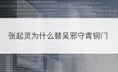 张起灵为什么替吴邪守青铜门