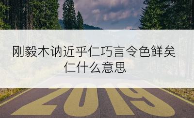 刚毅木讷近乎仁巧言令色鲜矣仁什么意思