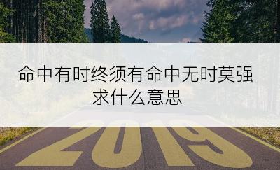 命中有时终须有命中无时莫强求什么意思