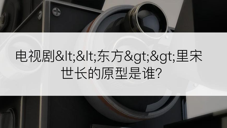 电视剧<<东方>>里宋世长的原型是谁？