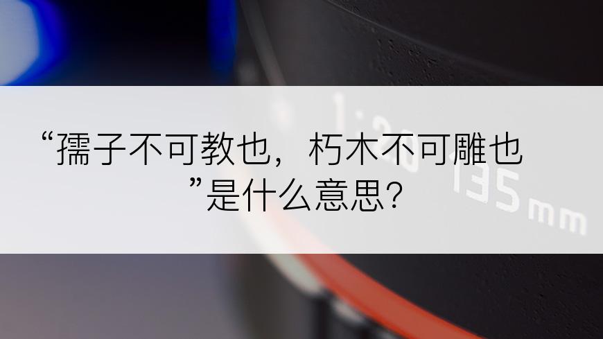 “孺子不可教也，朽木不可雕也”是什么意思？