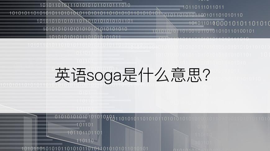 英语soga是什么意思？