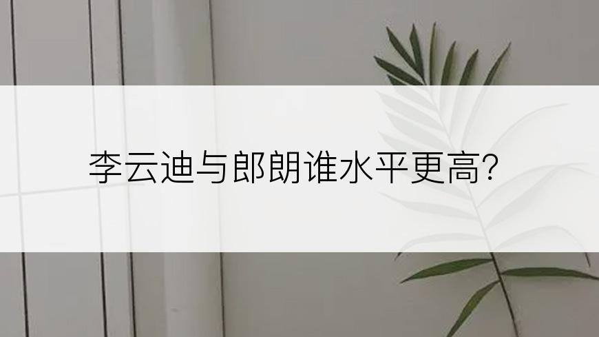 李云迪与郎朗谁水平更高？