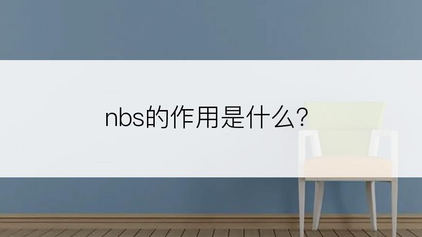 nbs的作用是什么？