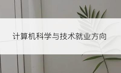 计算机科学与技术就业方向