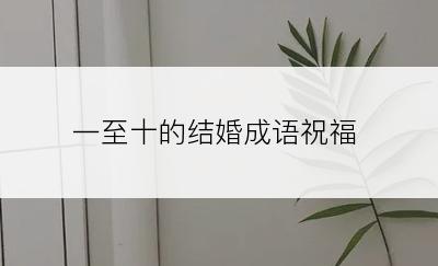 一至十的结婚成语祝福