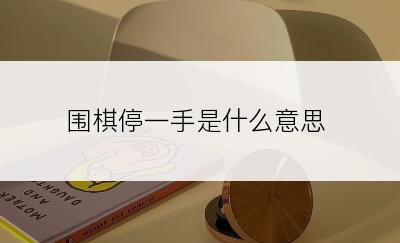 围棋停一手是什么意思