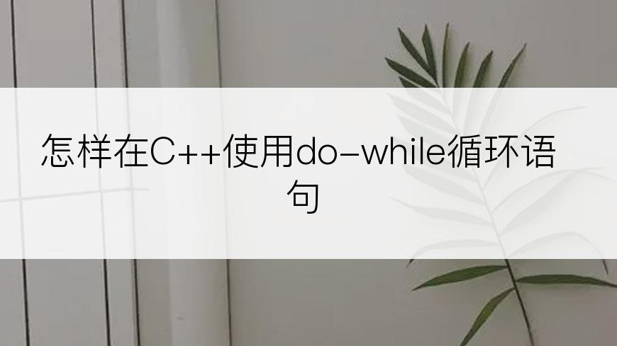 怎样在C++使用do-while循环语句