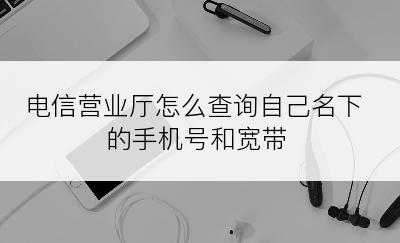 电信营业厅怎么查询自己名下的手机号和宽带