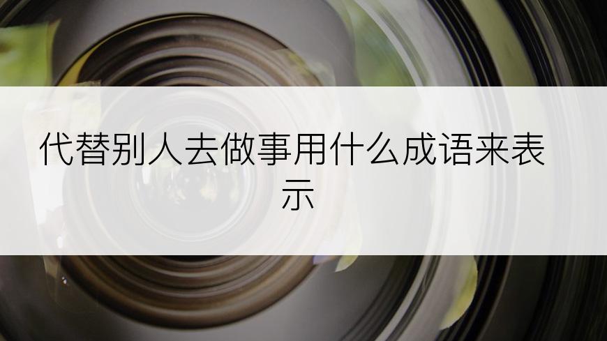 代替别人去做事用什么成语来表示