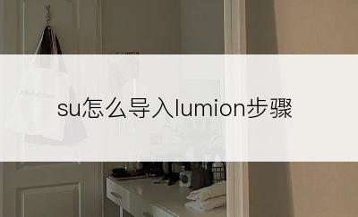 su怎么导入lumion步骤