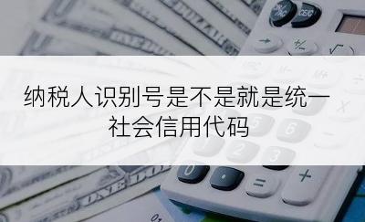 纳税人识别号是不是就是统一社会信用代码