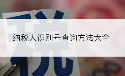 纳税人识别号查询方法大全