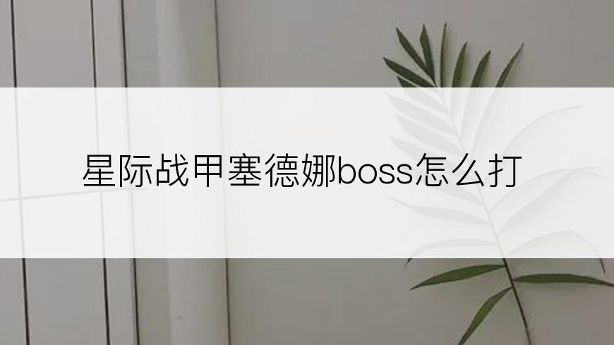 星际战甲塞德娜boss怎么打