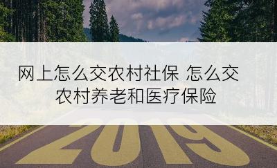 网上怎么交农村社保 怎么交农村养老和医疗保险