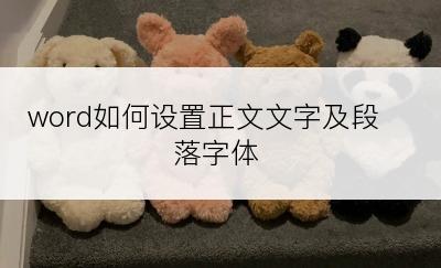 word如何设置正文文字及段落字体