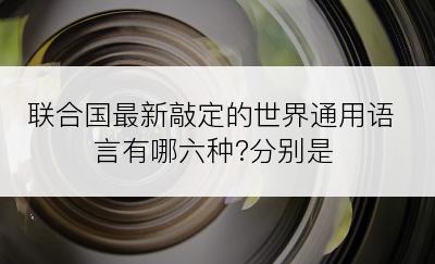 联合国最新敲定的世界通用语言有哪六种?分别是