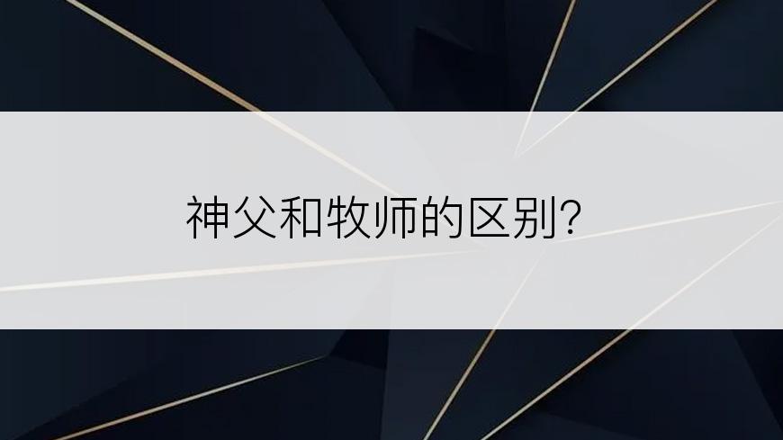 神父和牧师的区别？