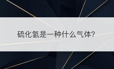 硫化氢是一种什么气体？