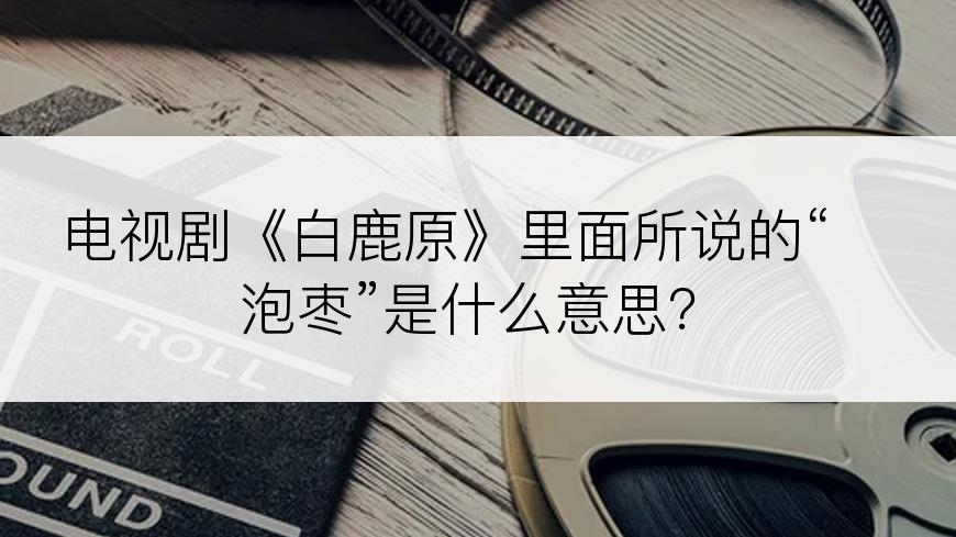 电视剧《白鹿原》里面所说的“泡枣”是什么意思？