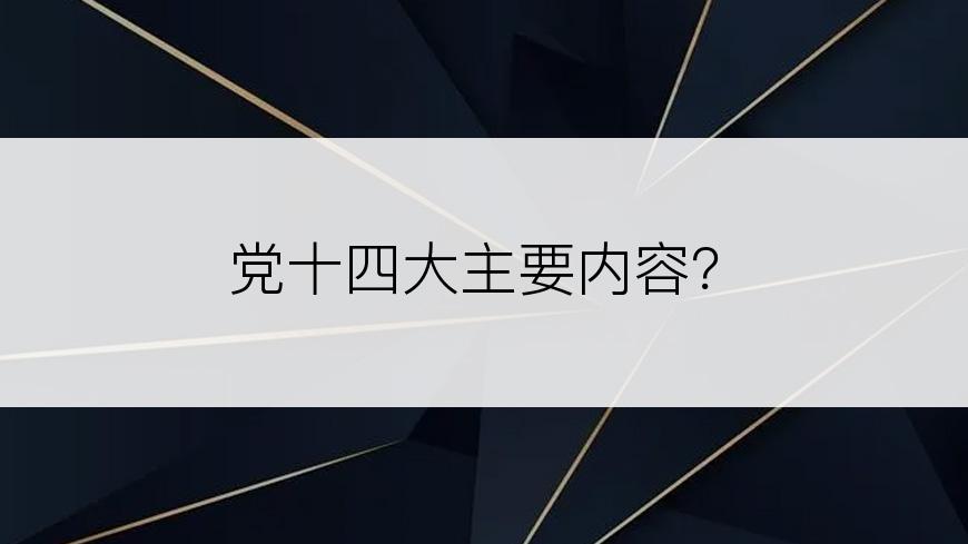 党十四大主要内容？