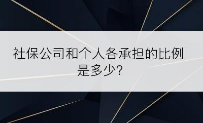 社保公司和个人各承担的比例是多少？