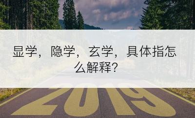 显学，隐学，玄学，具体指怎么解释？