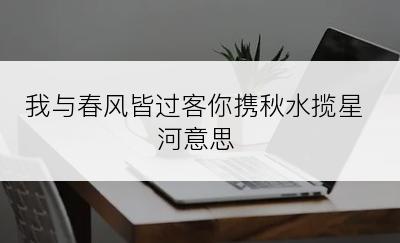 我与春风皆过客你携秋水揽星河意思