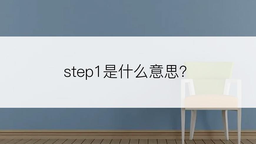 step1是什么意思？