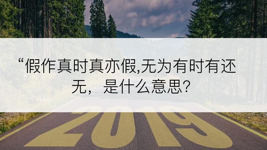 “假作真时真亦假,无为有时有还无，是什么意思？