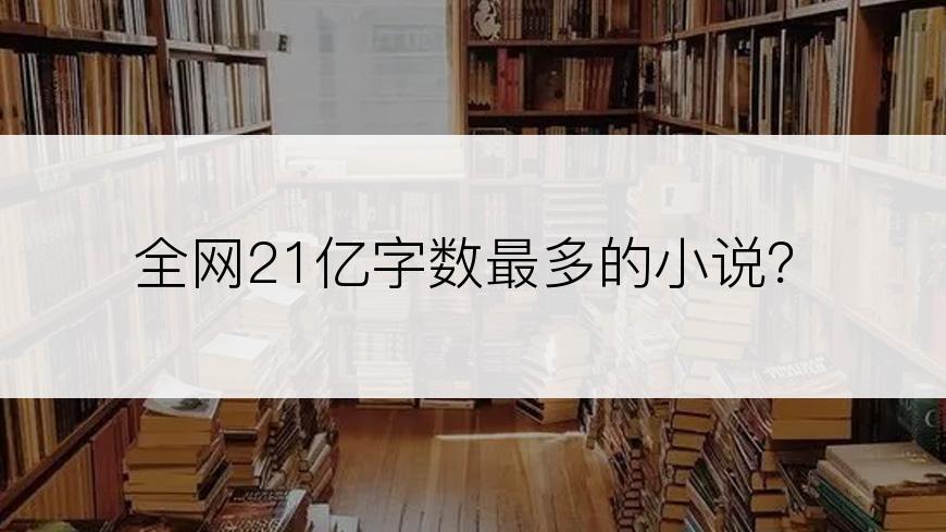 全网21亿字数最多的小说？