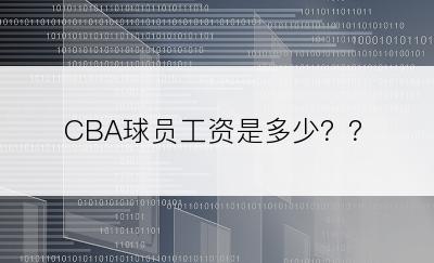 CBA球员工资是多少？？