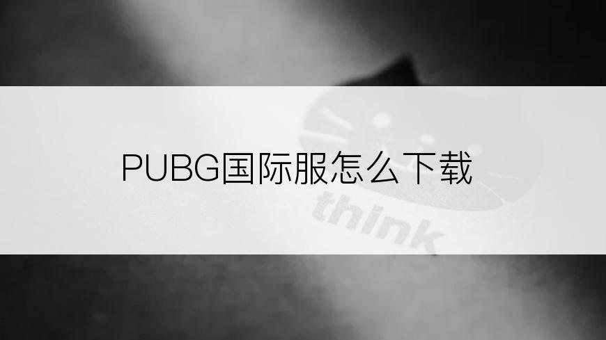 PUBG国际服怎么下载