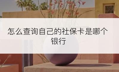 怎么查询自己的社保卡是哪个银行