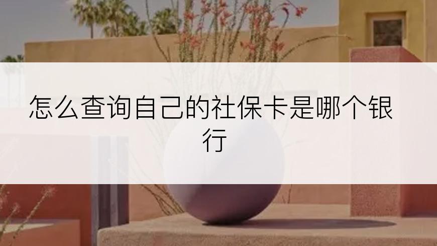 怎么查询自己的社保卡是哪个银行