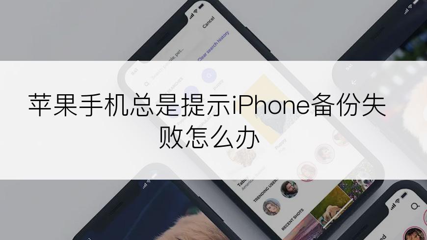 苹果手机总是提示iPhone备份失败怎么办