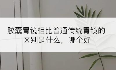 胶囊胃镜相比普通传统胃镜的区别是什么，哪个好