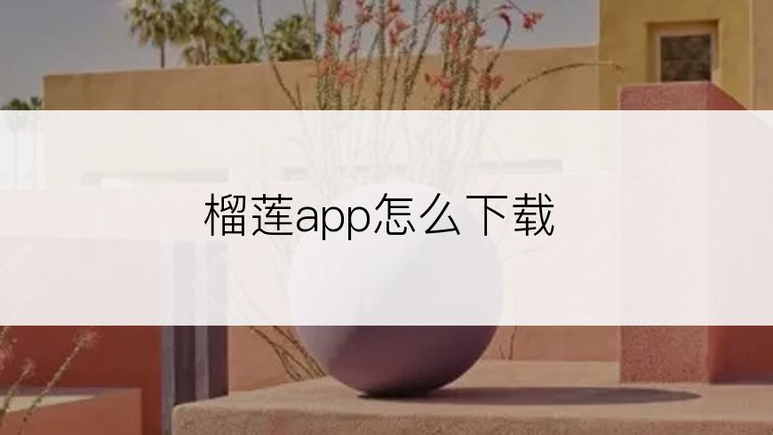 榴莲app怎么下载