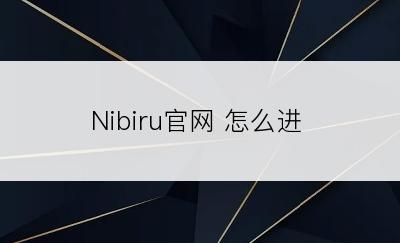 Nibiru官网 怎么进