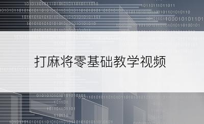 打麻将零基础教学视频