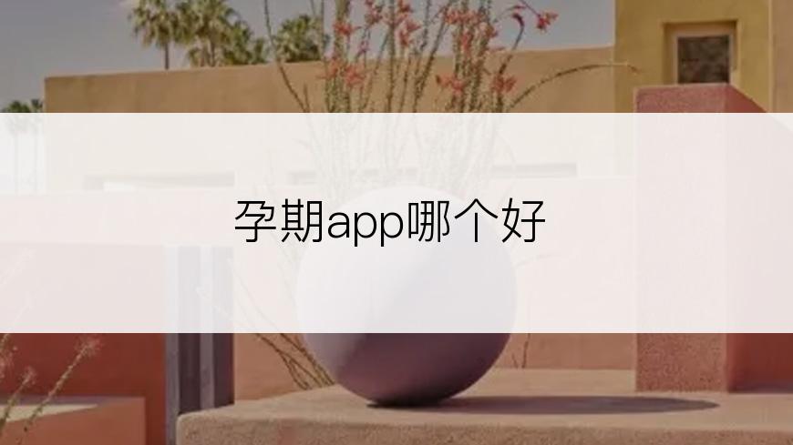 孕期app哪个好