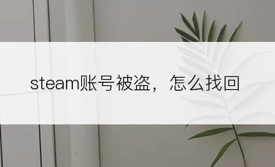 steam账号被盗，怎么找回