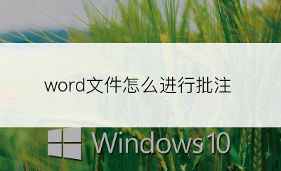 word文件怎么进行批注