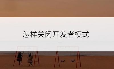 怎样关闭开发者模式