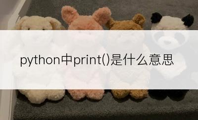 python中print()是什么意思