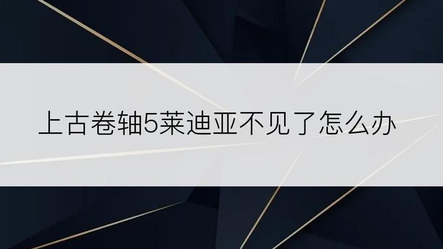 上古卷轴5莱迪亚不见了怎么办