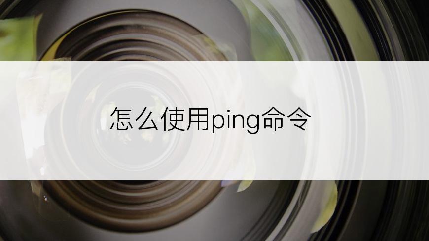 怎么使用ping命令