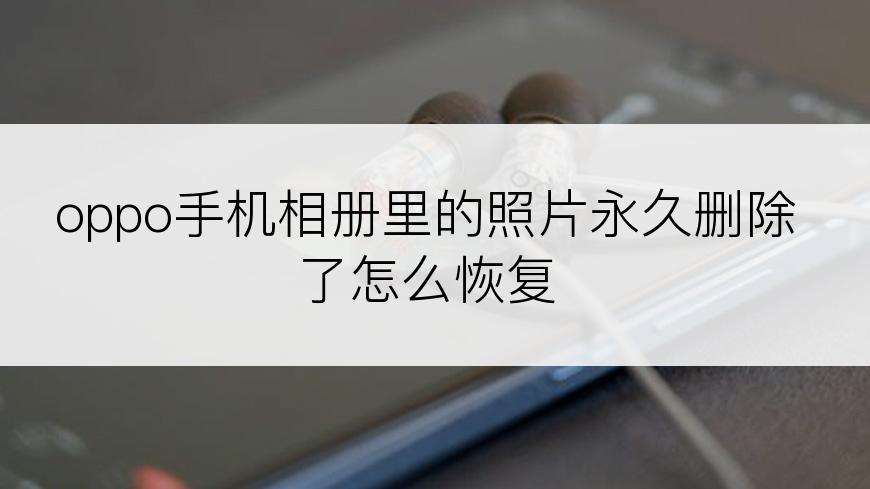 oppo手机相册里的照片永久删除了怎么恢复