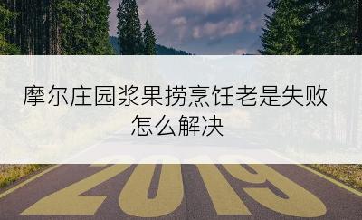 摩尔庄园浆果捞烹饪老是失败怎么解决