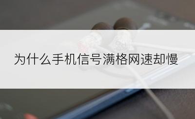 为什么手机信号满格网速却慢